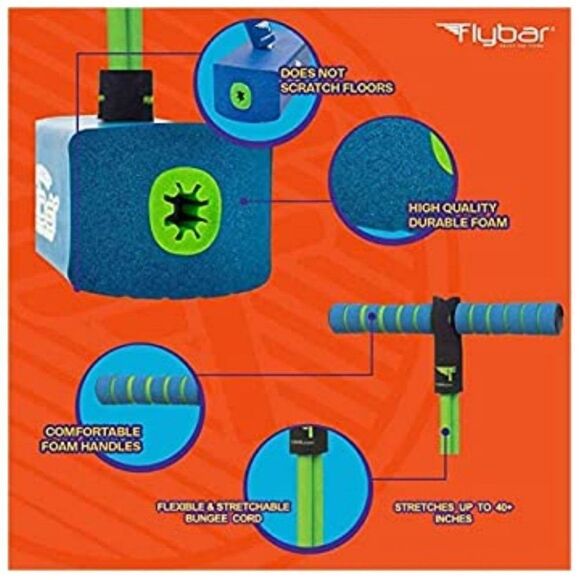 POGO HOPPER My First Flybar blue green Jump & Squeak indoor outdoor exercise toy - Picture 3 of 6